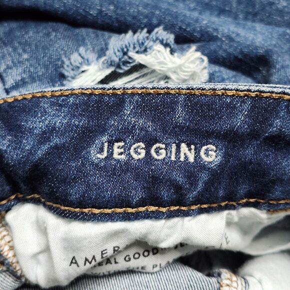 American Eagle Next Level Stretch Jegging Jeans Womens Size 2 Short Distressed - Picture 11 of 16